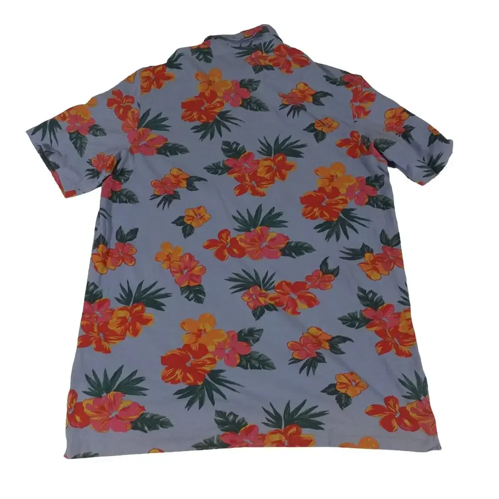 Ralph Lauren Vintage Floral Hawaiian Pima Cotton Golf Polo Shirt Men's XL